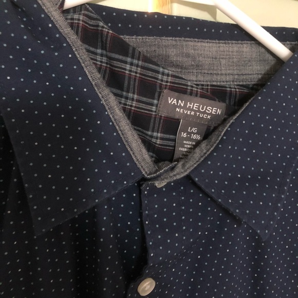 Navy Blue Van Heusen Large Button Up Long Sleeve - Picture 2 of 7